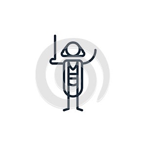 conductor vector icon isolated on white background. Outline, thin line conductor icon for website design and mobile, app
