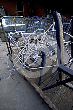 Conduit Wires, chords for recycling  and reuse at re-cycling center