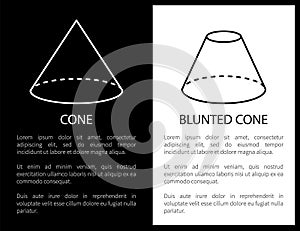 Cone and Blunted Cone Geometric Shapes Figures