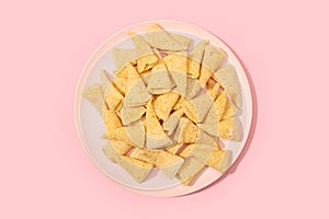 Cone Corn snack on plate isolated