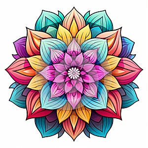 Cone Mandala Coloring Page - Simple Patterns With Central Symmetry