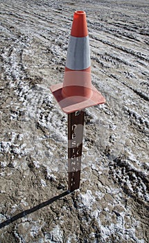 Cone Marker on a Post in the Black Rock Desert