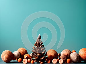 cone painted background knolling realistic Pantone photo
