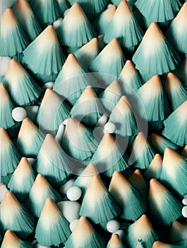 cone painted background knolling realistic Pantone photo