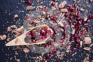 Cone with Pomegranate and chocolate