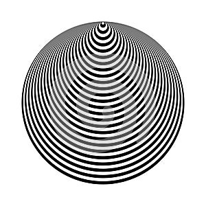 Cone shape. 3D illusion. Abstract geometric design element