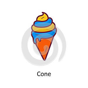 Cone vector Fill outline Icon Design illustration. Holiday Symbol on White background EPS 10 File