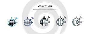 Conection icon in different style vector illustration. two colored and black conection vector icons designed in filled, outline,