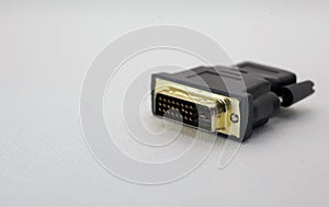 Conector DVI to HDMI isolated white background photo