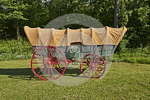 Conestoga covered wagon. Prairie schooner photo