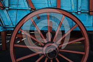 Conestoga Wagon Wheel Close Up photo