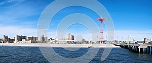 Coney Island Beach Panorama, Brooklyn, New York Ci photo