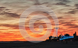 Coney island park at dusk