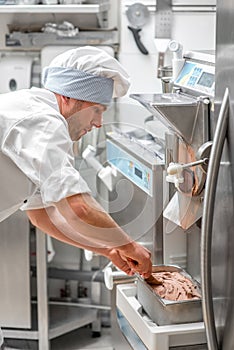 Confectioner making ice cream