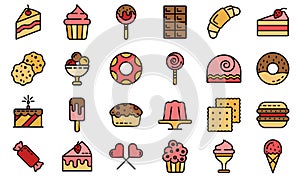 Confectionery icons vector flat