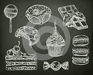 Confectionery, sketches on the chalkboard