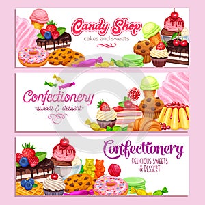 Confectionery and sweets banners