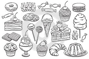 Confectionery and sweets icons