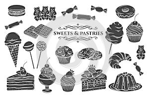 Confectionery and sweets icons