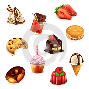 Confectionery, vector set