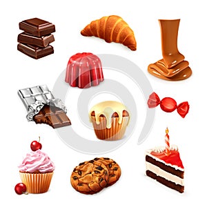 Confectionery, vector set