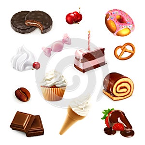 Confectionery, vector set