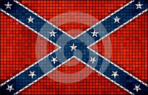Confederate flag on a brick wall