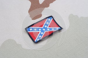 Confederate flag on camouflage uniform
