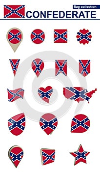 Confederate Flag Collection. Big set for design