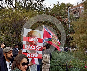 Confederate Flag, Don`t Tread On Me, Washington Square Park, NYC, NY, USA