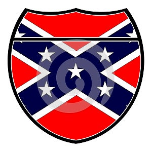 Confederate Flag In An Interstate Sign