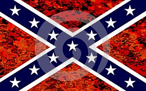 Confederate Flag Over Fire