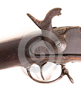 Confederate Musket Trigger Detailing & Marking Dated 1862