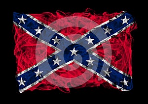 Confederate National Flag of smoke