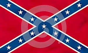 Confederate waving flag. Confederate state flag background texture photo