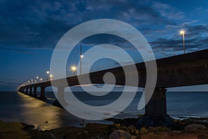 Confederation Bridge at night photo