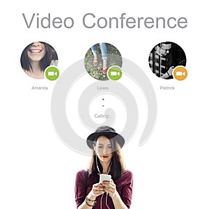 Conference Call Network Communication Concept