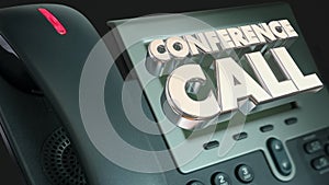 Conference Call Telephone Words Meeting Scheduled photo
