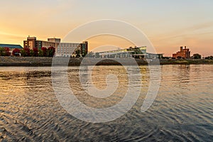 Conference Center in Dubuque IA on calm evening