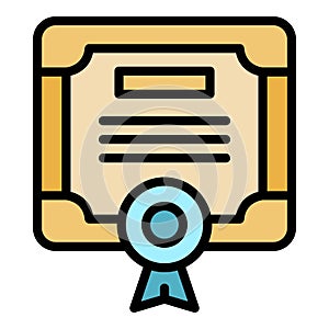 Conference diploma icon vector flat