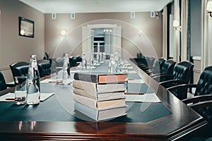 Conference hall with books