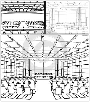 Conference Hall Interior Vector 01