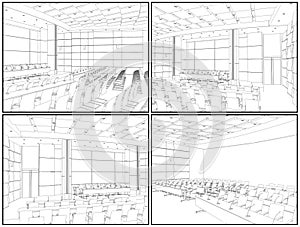 Conference Hall Interior Vector 02