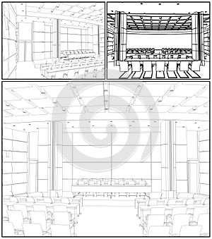 Conference Hall Interior Vector 03