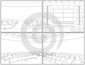 Conference Hall Interior Vector 04