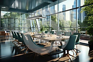 Conference hall for negotiations or meetings in a modern office business center