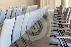 .conference hall with row upon row of chairs