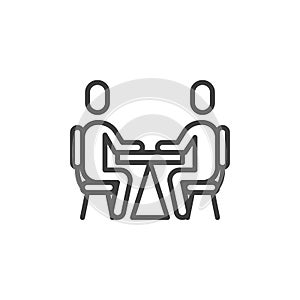 Conference, meeting line icon