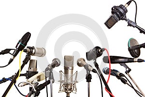 Conference meeting microphones prepared for talker