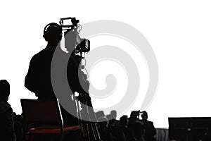 Conference production cameraman silhouette